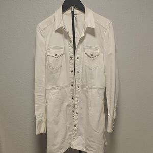 Cream Long Sleeve Button-Up Shirt